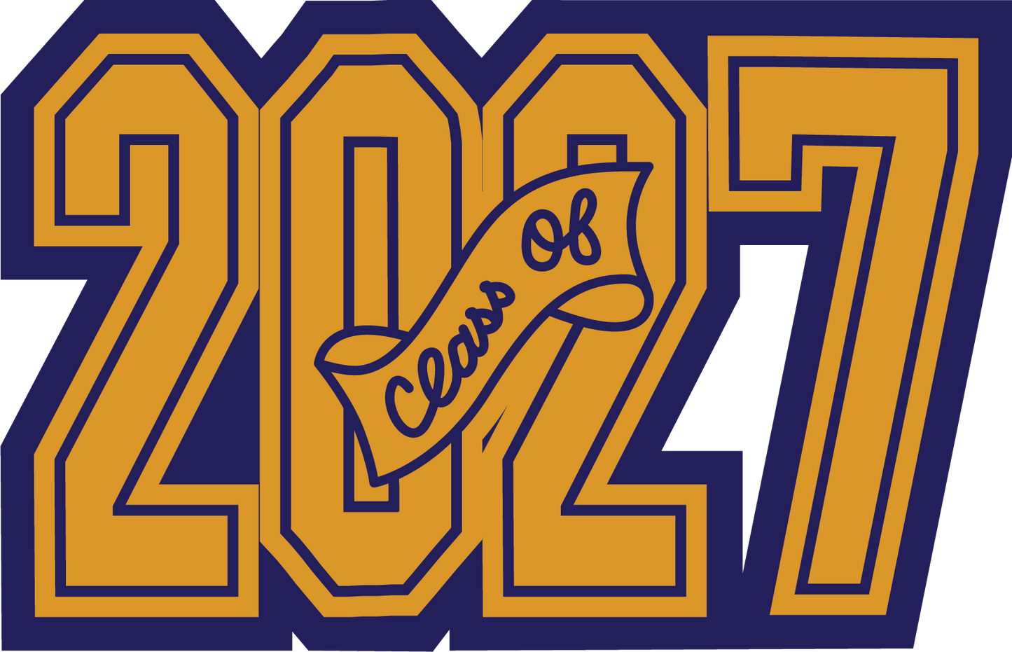 4-Digit Plain Block Year Date w/ "Class of" Insert