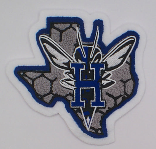 Hooks High School Tx w/ H and Hornet Sleeve Mascot
