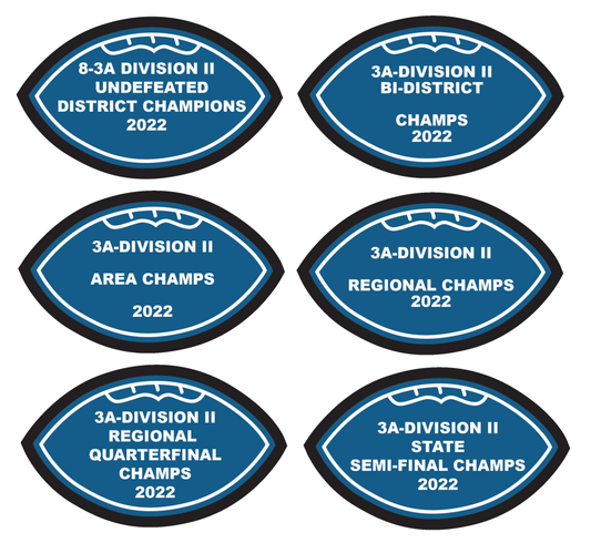 GUNTER FOOTBALL DISTRICT & PLAYOFF ROUNDS PATCHES