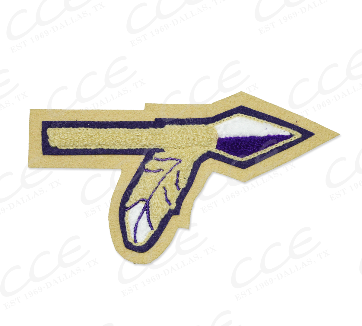 Alvarado HS Spear w/ Feather Sleeve Mascot