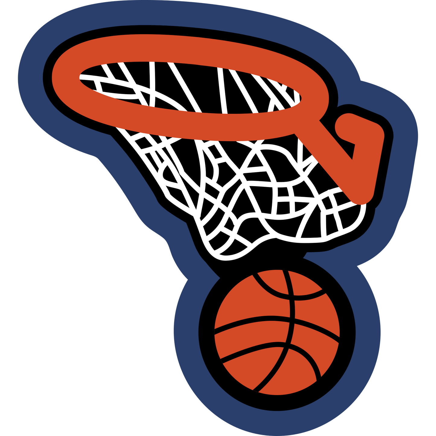 Basketball w/ Net Sleeve Patch