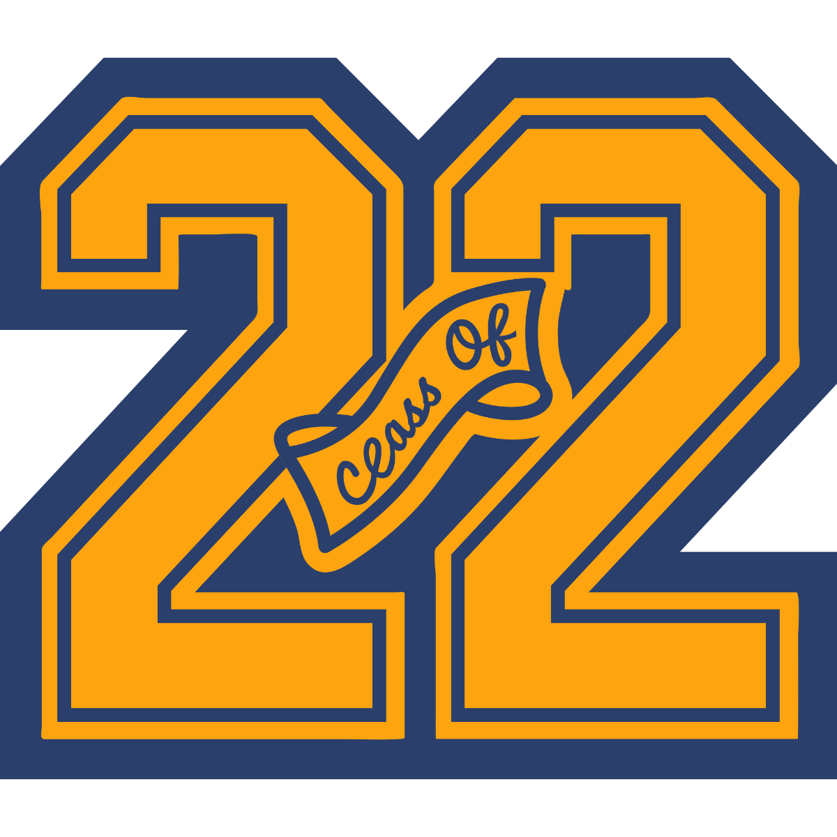 2-Digit Plain Block Year Date w/ "Class of" Insert