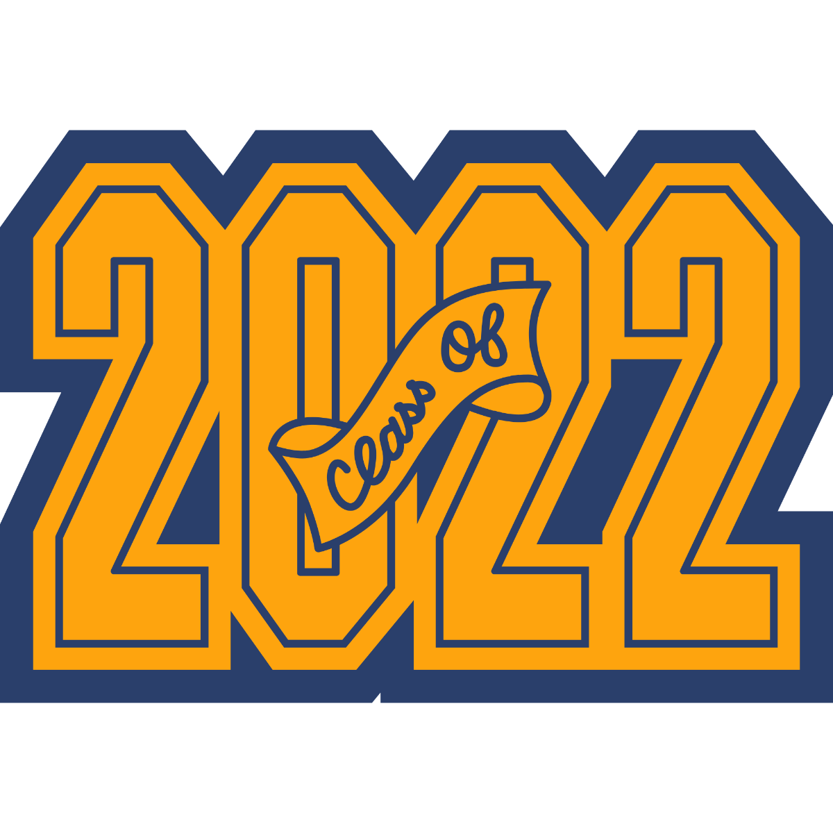 4-Digit Plain Block Year Date w/ "Class of" Insert