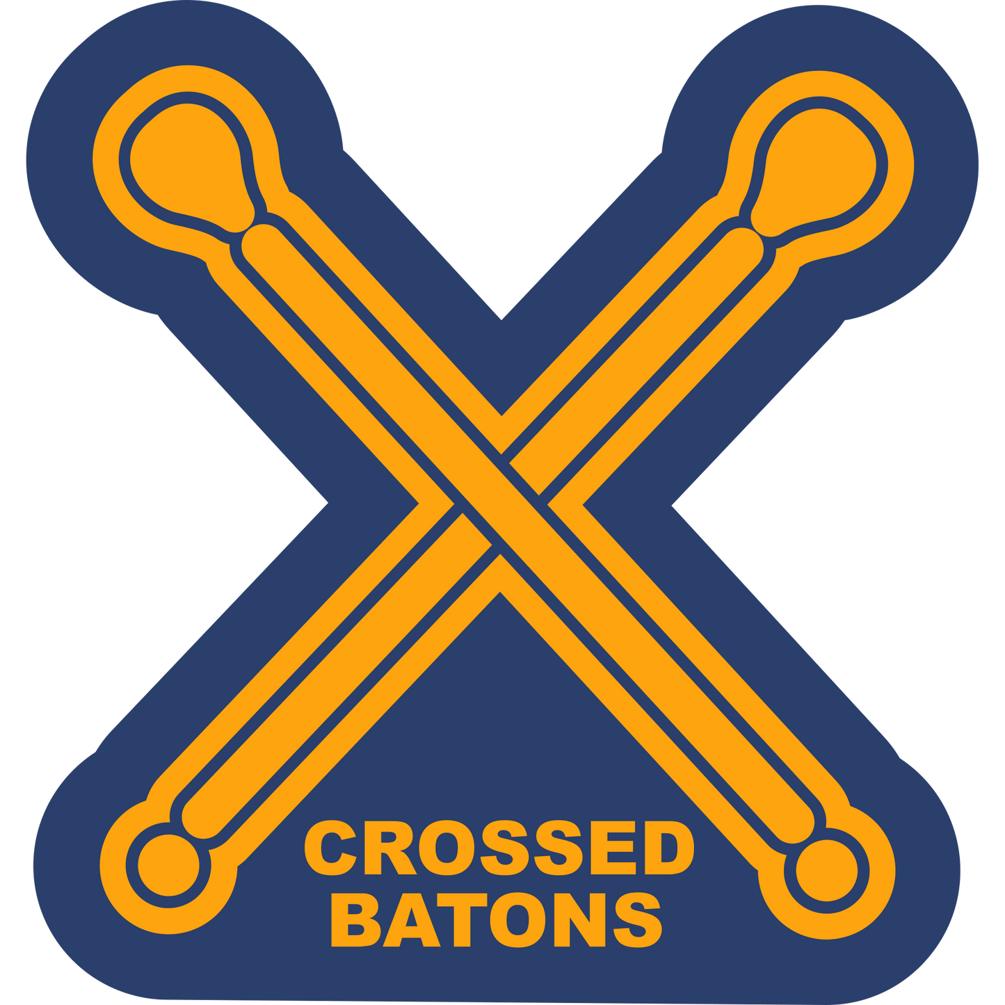 XBTNS - Crossed Batons Sleeve Patch