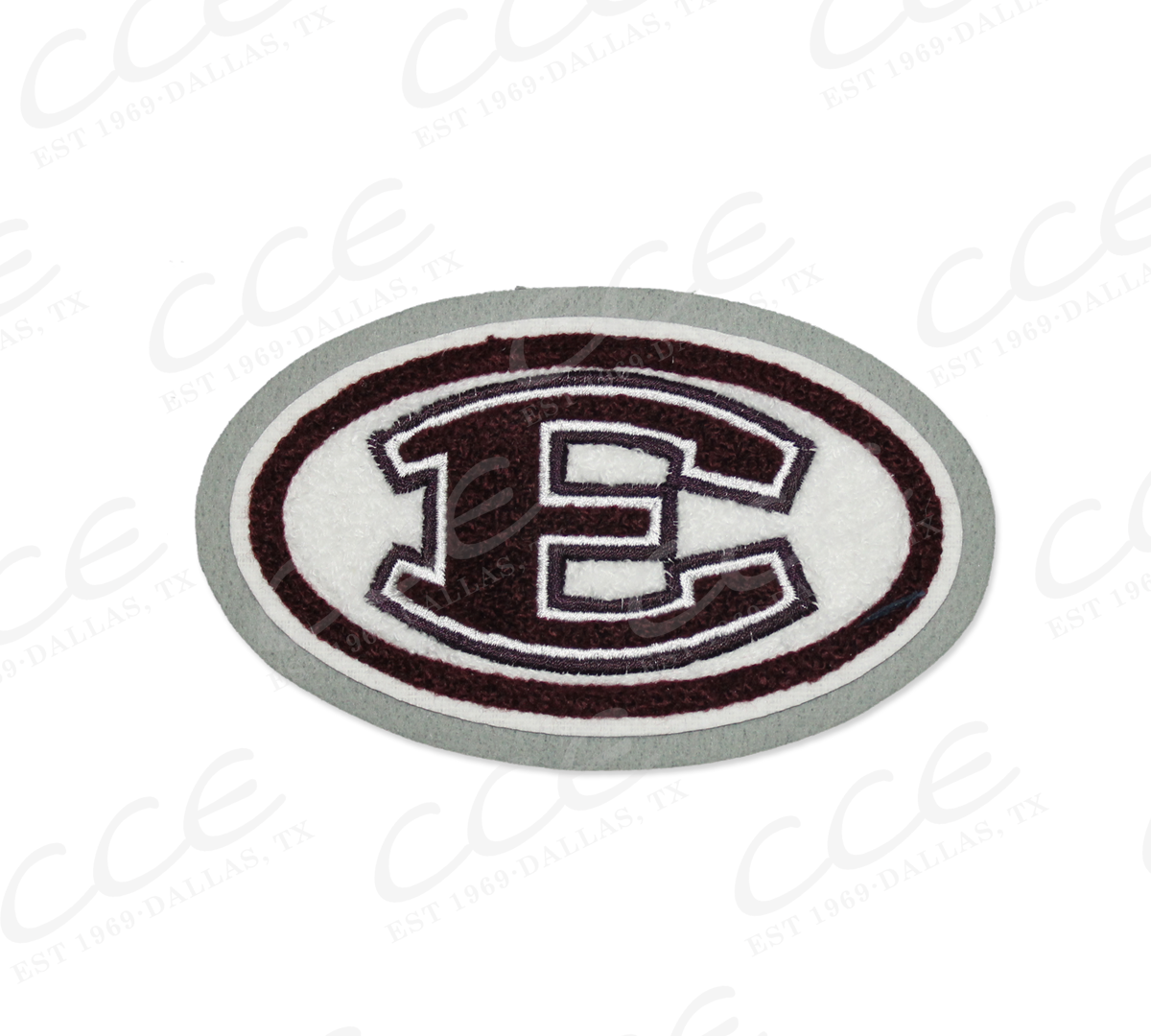 Ennis HS E in Oval Sleeve Mascot