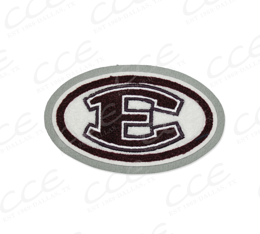 Ennis HS E in Oval Sleeve Mascot