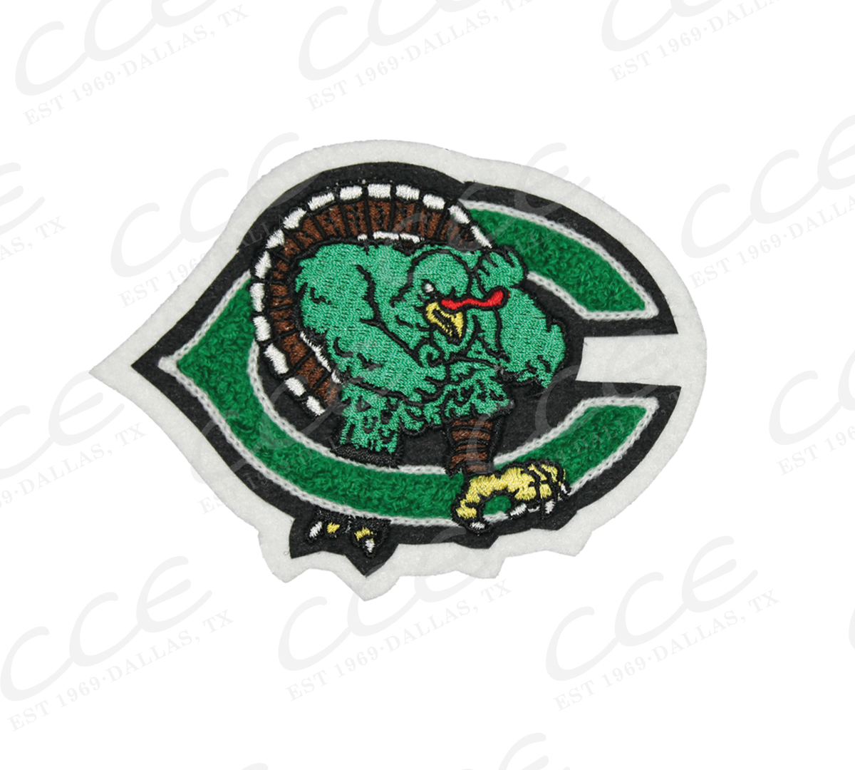 Cuero HS Gobblers Sleeve Mascot SSR Jackets Patch Store