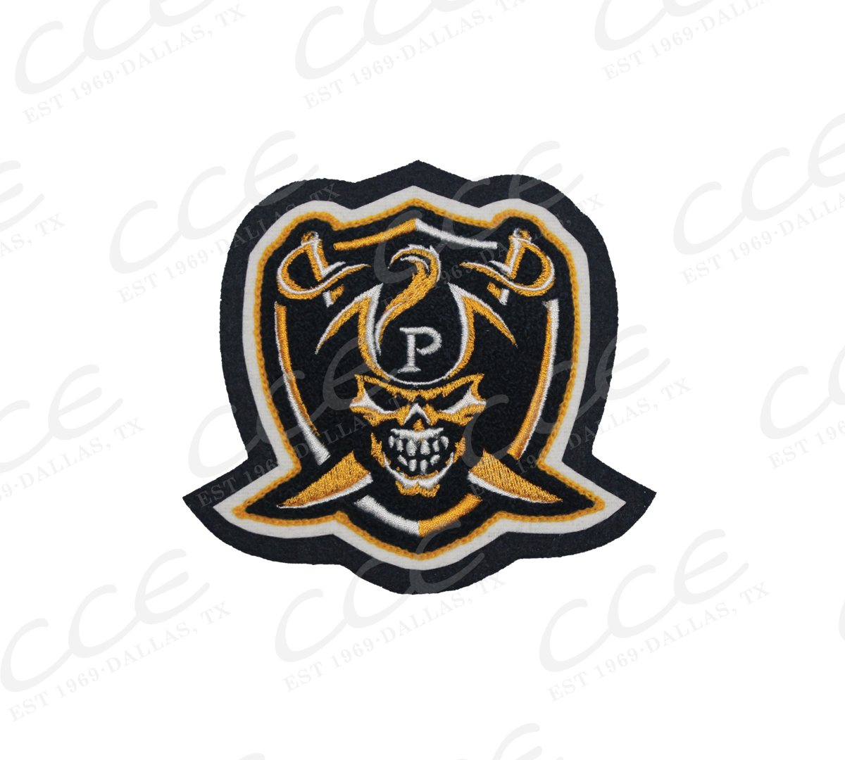 poth pirates Poth HS Pirates Sleeve Mascot – SSR Jackets Patch Store