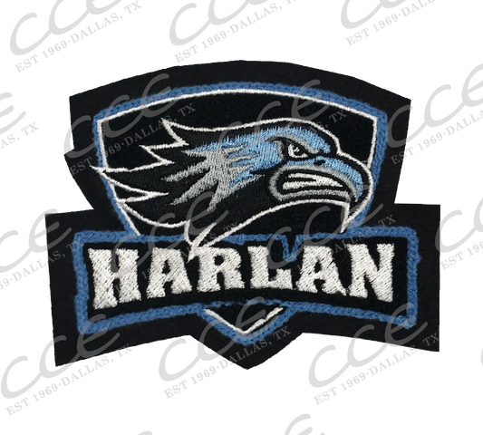 Harlan HS Hawk Head Mascot