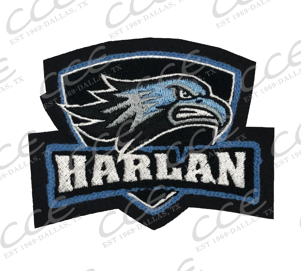 Harlan HS Hawk Head Mascot