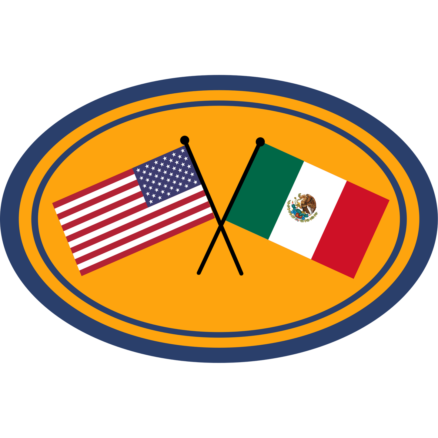 US/Mexico Flags Patch