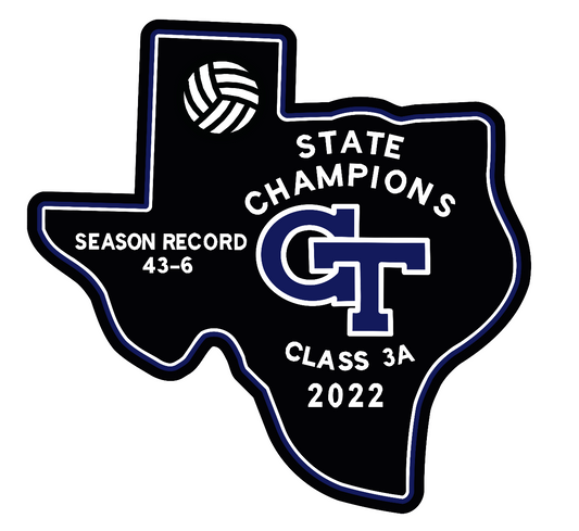 Gunter High School 6 Inch State of TX Volleyball Champ Patch